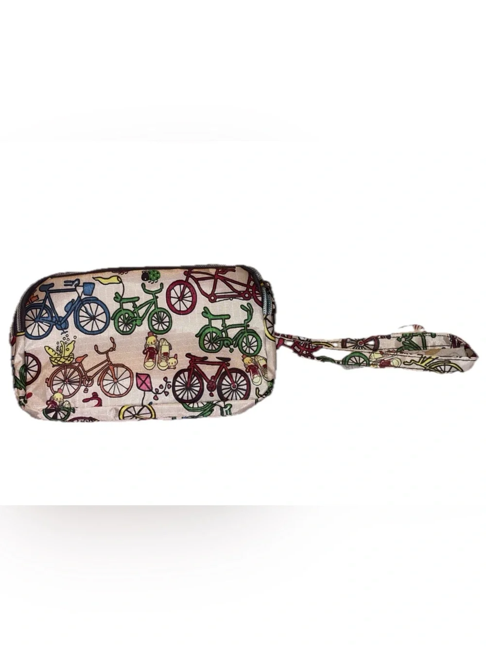Multicolor Bicycle Print Women's Cosmetic Bag